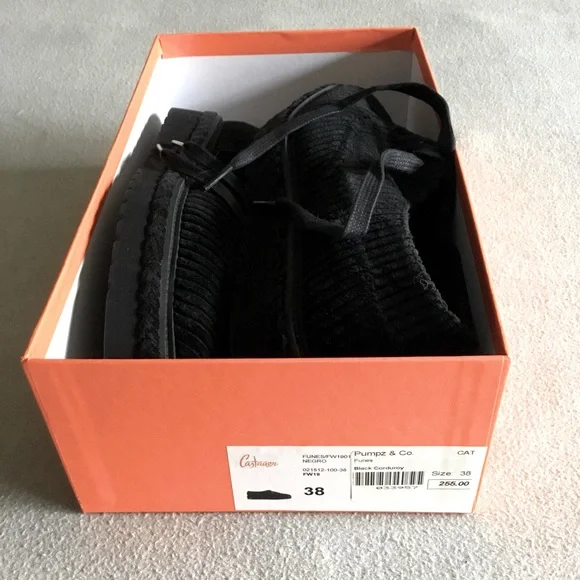 Castaner Black Corduroy Platform Sneakers, Size 7, 38 EUR - Picture 7 of 7